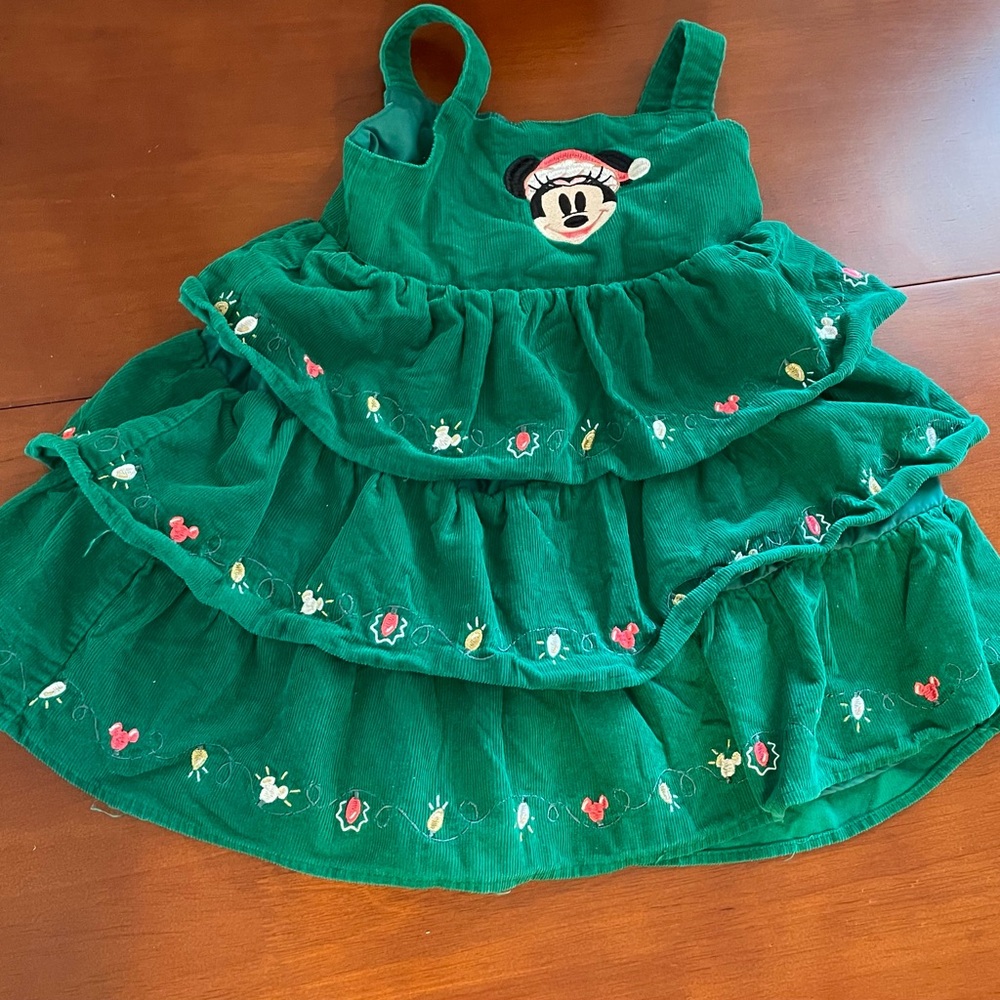 Disney Baby Minnie Mouse Holiday Outfit – 3pc Set (Dress, Top & Tights) - Picture 2 of 4